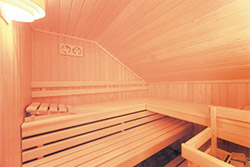 Innenraum Dachschräge Sauna
